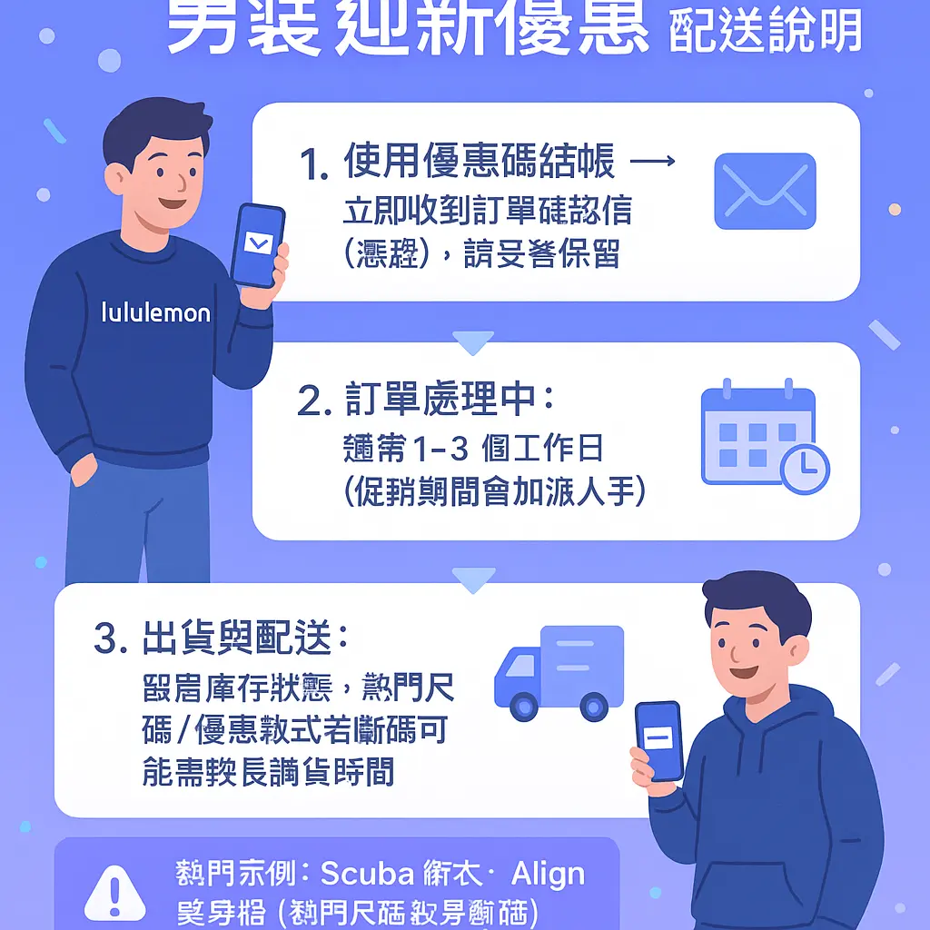 Lululemon 迎新 優惠 - 男裝